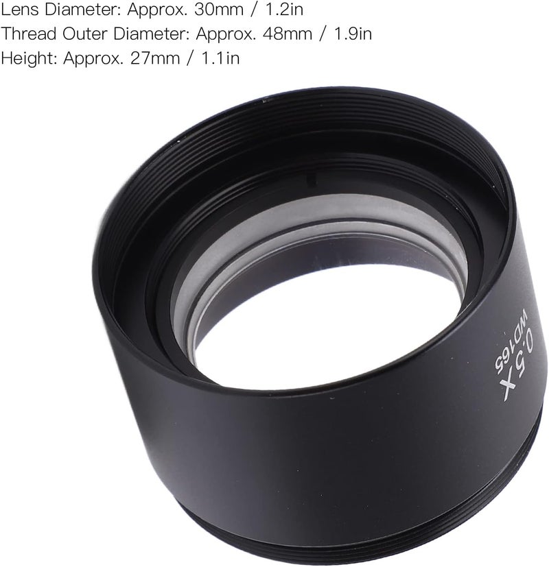 Natudeco WD165 0.5X Objective Lens, Wide Field Magnification Microscope Objective Lens Fine Workmanship Wide Field of View Magnifying Objective Lens for Laboratory - Image 5